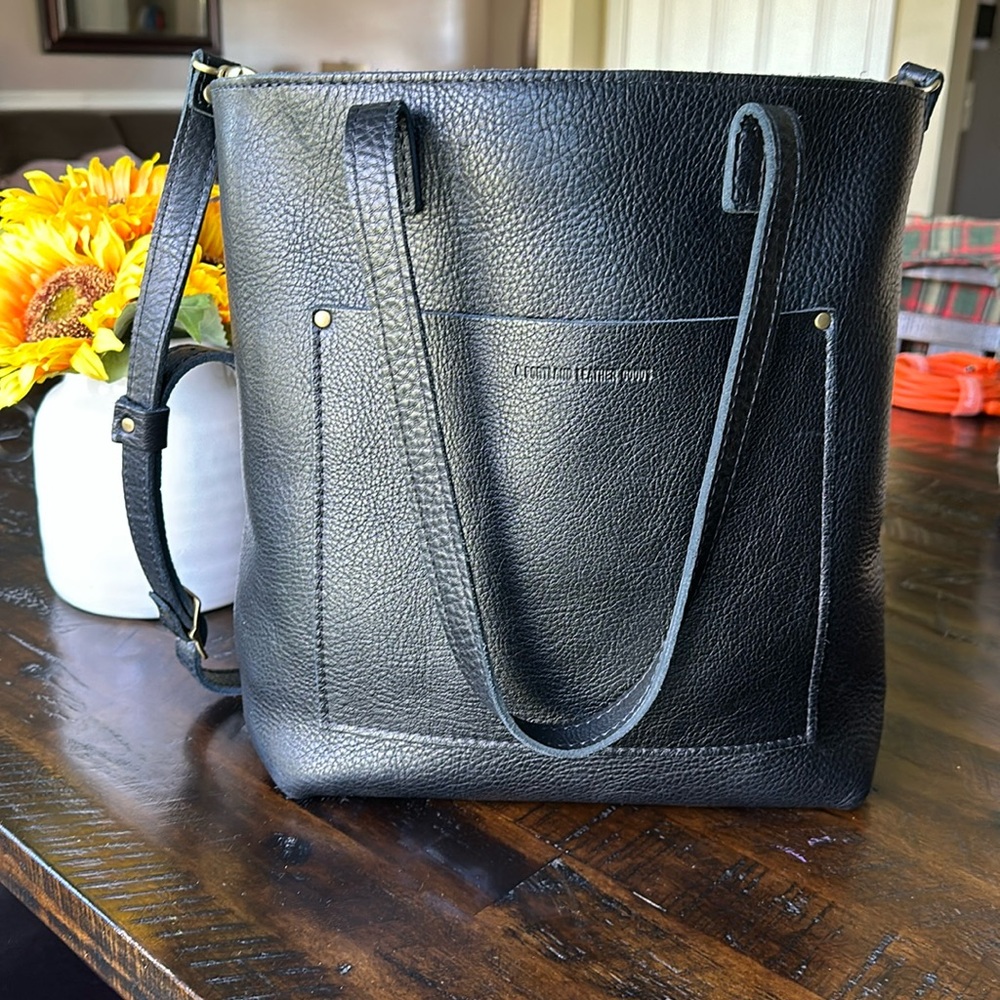 Portland leather goods full size crossbody tote